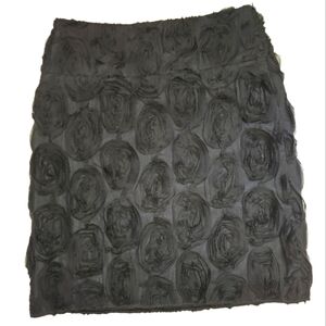 Black Rosette Detailed Lined Skirt